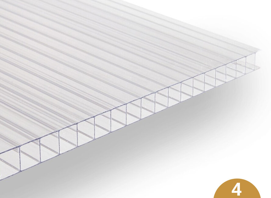 Heldere 4 mm polycarbonaat kanaalplaat Macrolux Multiwall voor kweekkas